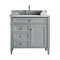 James Martin Brittany 36" Urban Gray Single Vanity with 3 cm Classic White Quartz Top 650-V36-UGR-3CLW