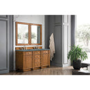 James Martin Bristol 60" Double Vanity Saddle Brown with 3 cm Cala Blue Quartz Top 157-V60D-SBR-3CBL