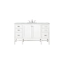 James Martin Addison 60" Single Vanity Cabinet  Glossy White with 3 cm Ethereal Noctis Top E444-V60S-GW-3ENC