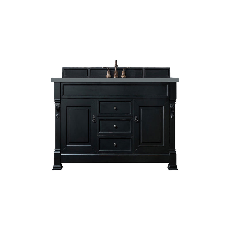 James Martin Brookfield 60" Antique Black Single Vanity with 3 cm Cala Blue Quartz Top 147-114-5331-3CBL