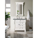 James Martin Brookfield 36" Bright White Single Vanity with 3 cm Cala Blue Quartz Top 147-V36-BW-3CBL