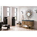 James Martin Columbia 48" Single Vanity Latte Oak Radiant Gold with Dusk Gray Glossy Composite Top 388-V48-LTO-RG-DGG