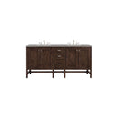 James Martin Addison 72" Double Vanity Cabinet Mid Century Acacia with 3 cm Grey Expo Quartz Top E444-V72-MCA-3GEX