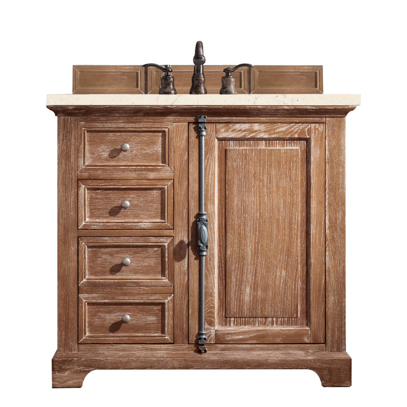 James Martin Providence 36" Single Vanity Cabinet Driftwood with 3 cm Eternal Marfil Quartz Top 238-105-5511-3EMR