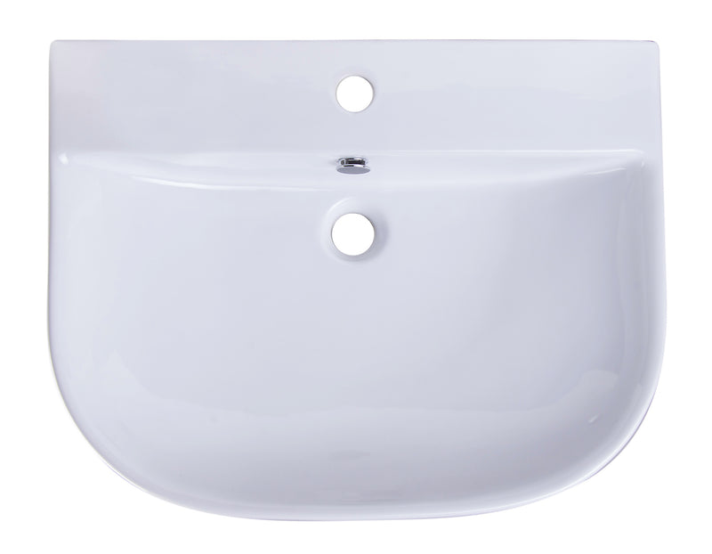 ALFI 24" White D-Bowl Porcelain Wall Mounted Bath Sink AB111