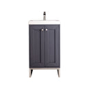 James Martin Chianti 20" Single Vanity Cabinet Mineral Grey Brushed Nickel with White Glossy Resin Countertop E303-V20-MG-BNK-WG