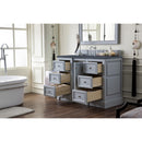 James Martin De Soto 48" Single Vanity Silver Gray with 3 cm Charcoal Soapstone Quartz Top 825-V48-SL-3CSP