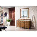 James Martin Brittany 60" Saddle Brown Single Vanity with 3 cm Eternal Serena Quartz Top 650-V60S-SBR-3ESR