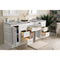 James Martin De Soto 82" Double Vanity Set Bright White with Makeup Table 3 cm Eternal Serena Quartz Top 825-V82-BW-DU-ESR