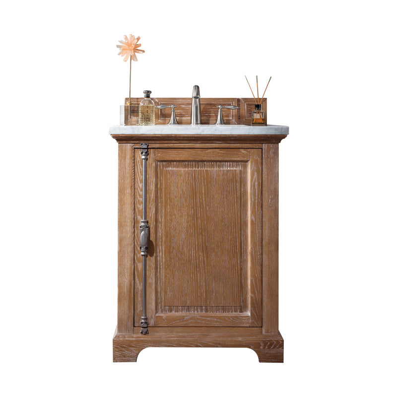 James Martin Providence 26" Driftwood Single Vanity with 3 cm Arctic Fall Solid Surface Top 238-105-V26-DRF-3AF