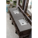 James Martin Balmoral 72" Double Vanity Cabinet Antique Walnut with 3 cm Gray Expo Quartz Top 150-V72-ANW-3GEX