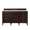 James Martin Brittany 60" Burnished Mahogany Single Vanity with 3 cm Classic White Quartz Top 650-V60S-BNM-3CLW