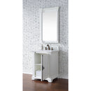 James Martin Providence 26" Single Vanity Cabinet Bright White with 3 cm Classic White Quartz Top 238-105-V26-BW-3CLW