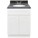 White Bathroom Vanity 24", Blue Butterfly Granite Top, Faucet LB3B BB254-24AW-3B