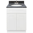 White Bathroom Vanity 24", Blue Butterfly Granite Top, Faucet LB5B BB254-24AW-5B