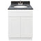 White Bathroom Vanity 24", Blue Butterfly Granite Top, Faucet LB5B BB254-24AW-5B