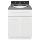 White Bathroom Vanity 24", Blue Butterfly Granite Top, Faucet LB4B BB258-24AW-4B