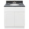 White Bathroom Vanity 30", Blue Butterfly Granite Top, Faucet LB5B BB314-30AW-5B