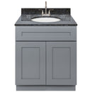 Cherry Bathroom Vanity 30", Blue Butterfly Granite Top, Faucet LB6B BB314-30CG-6B