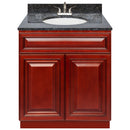 Cherry Bathroom Vanity 30", Blue Butterfly Granite Top, Faucet LB5B BB314-30CH-5B