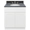 White Bathroom Vanity 30", Blue Butterfly Granite Top, Faucet LB4B BB318-30AW-4B