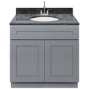 Cherry Bathroom Vanity 36", Blue Butterfly Granite Top, Faucet LB6B BB374-36CG-6B