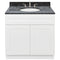 White Bathroom Vanity 36", Blue Butterfly Granite Top, Faucet LB4B BB378-36AW-4B