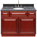 Cherry Bathroom Vanity 42", Blue Butterfly Granite Top, Faucet LB7B BB438-42CH-7B