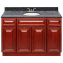 Cherry Bathroom Vanity 48", Blue Butterfly Granite Top, Faucet LB3B BB494-48CH-3B