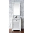 James Martin Savannah 26" Single Vanity Cabinet Bright White with 3 cm Classic White Quartz Top 238-104-V26-BW-3CLW