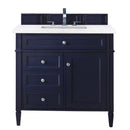 James Martin Brittany 36" Victory Blue Single Vanity with 3 cm Arctic Fall Solid Surface Top 650-V36-VBL-3AF