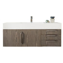 James Martin Mercer Island 48" Single Vanity Ash Gray with Glossy White Composite Top 389-V48-AGR-A-GW