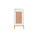 James Martin Chianti 16" Single Vanity Cabinet Glossy White Radiant Gold E303-V16-GW-RGD