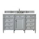 James Martin Brittany 60" Urban Gray Single Vanity with 3 cm Arctic Fall Solid Surface Top 650-V60S-UGR-3AF