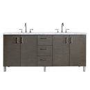 James Martin Metropolitan 72" Silver Oak Double Vanity with 3 cm Carrara Marble Top 850-V72-SOK-3CAR