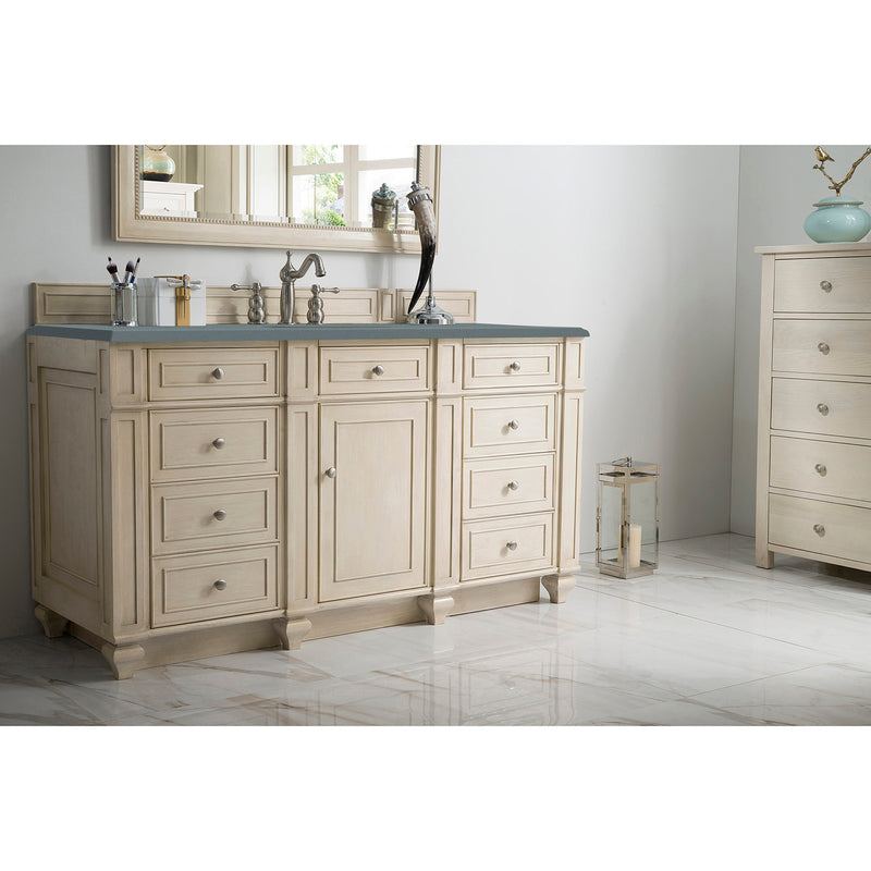 James Martin Bristol 60" Single Vanity Vintage Vanilla with 3 cm Cala Blue Quartz Top 157-V60S-VV-3CBL