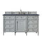 James Martin Brittany 60" Urban Gray Single Vanity with 3 cm Charcoal Soapstone Quartz Top 650-V60S-UGR-3CSP