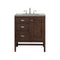 James Martin Addison 30" Single Vanity Cabinet Mid Century Acacia with 3 cm Eternal Serena Quartz Top E444-V30-MCA-3ESR