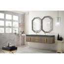 James Martin Mercer Island 72" Double Vanity Ash Gray Radiant Gold with Dusk Gray Glossy Composite Top 389-V72D-AGR-G-DGG