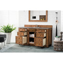 James Martin Bristol 60" Single Vanity Saddle Brown with 3 cm Gray Expo Quartz Top 157-V60S-SBR-3GEX