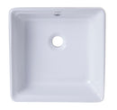 ALFI EAGO 15" Square Ceramic Above Counter Bathroom Basin Vessel Sink BA130