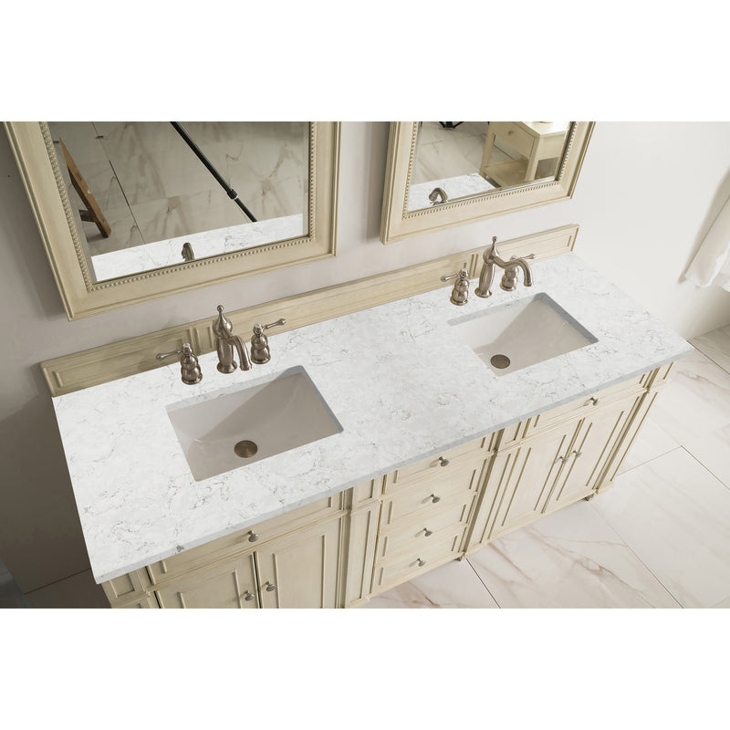 James Martin Bristol 72" Double Vanity Vintage Vanilla with 3 cm Eternal Jasmine Pearl Quartz Top 157-V72-VV-3EJP