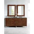 James Martin Metropolitan 72" Double Vanity American Walnut with 3 cm Cala Blue Quartz Top 850-V72-AWT-3CBL