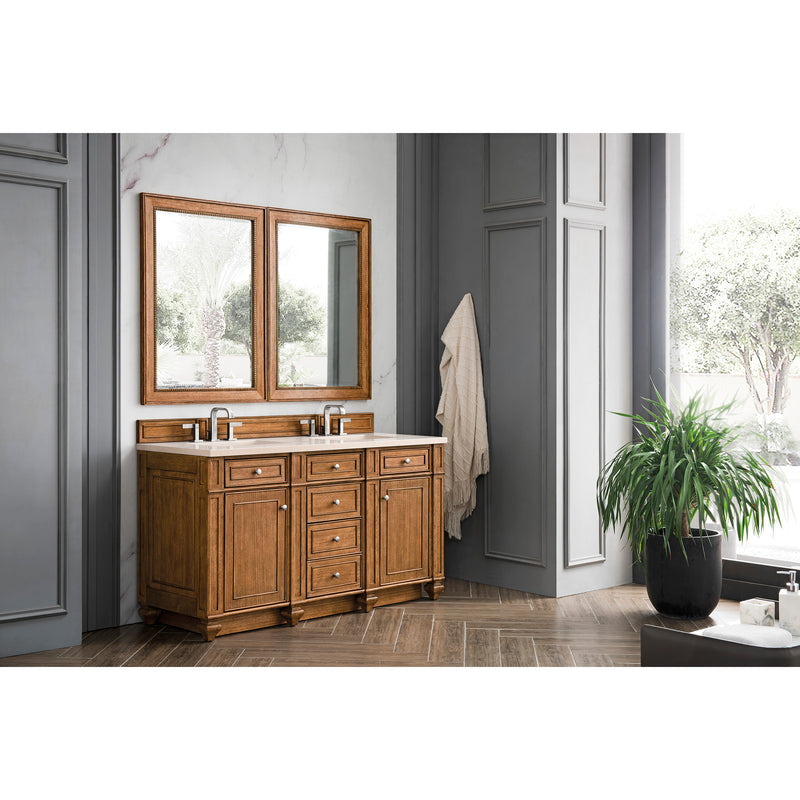 James Martin Bristol 60" Double Vanity Saddle Brown with 3 cm Eternal Marfil Quartz Top 157-V60D-SBR-3EMR