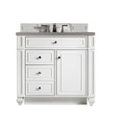 James Martin Bristol 36" Single Vanity Bright White with 3 cm Grey Expo Quartz Top 157-V36-BW-3GEX