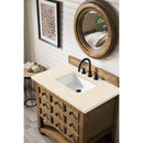 James Martin Malibu 36" Single Vanity Cabinet Honey Alder with 3 cm Eternal Marfil Quartz Top 500-V36-HON-3EMR