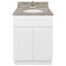 White Bathroom Vanity 24", Burlywood Granite Top, Faucet LB5B BU254-24AW-5B