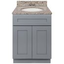 Cherry Bathroom Vanity 24", Burlywood Granite Top, Faucet LB3B BU254-24CG-3B