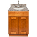 Brown Bathroom Vanity 24", Burlywood Granite Top, Faucet LB7B BU258-24NP-7B