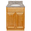 Brown Bathroom Vanity 24", Burlywood Granite Top, Faucet LB4B BU258-24RC-4B